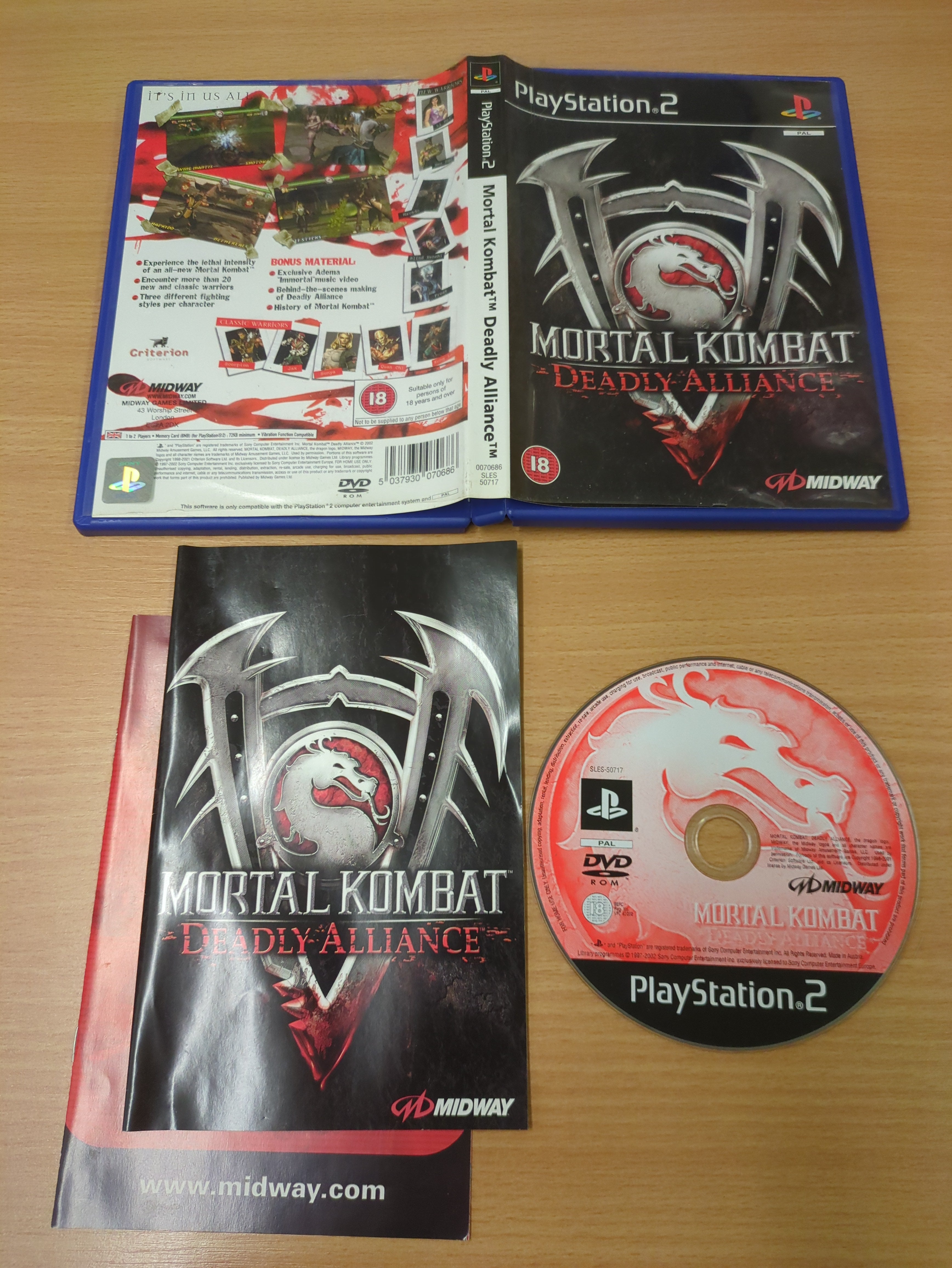Mortal Kombat Deadly Alliance Sony PS2 game Mortal Kombat Deadly Alliance Sony PS2 game